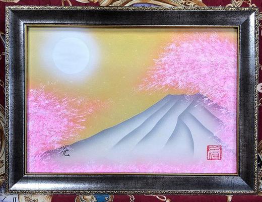 満開桜富士 風水エナジーアート 富士山絵画販売 作者スピリチュアルアーティストRyo