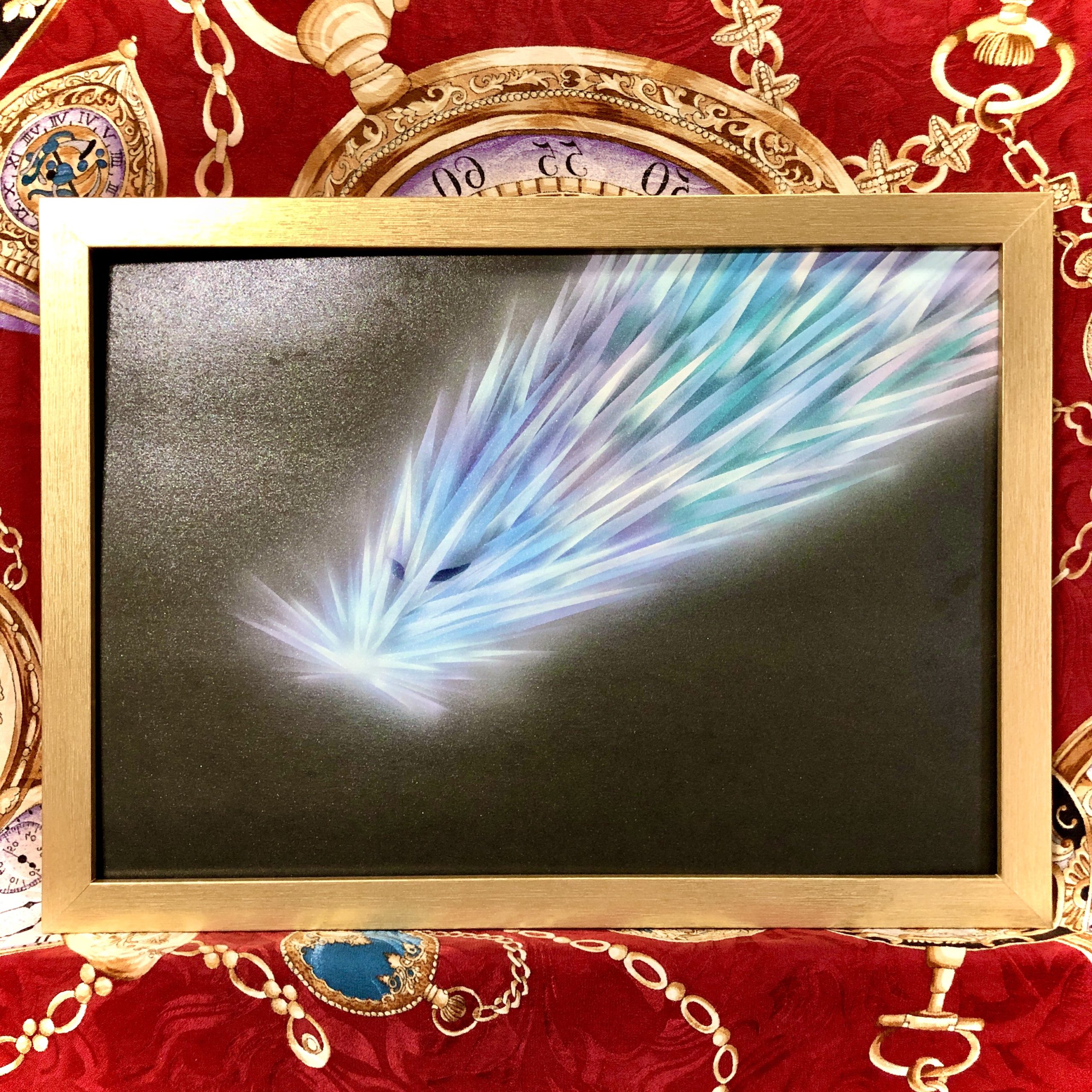 【スピリチュアルアート】宇宙界の神の眷属神『光龍』A4サイズ青